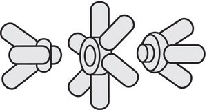 Cochranes atom centers for Orbit molecular models metal, 12 coordinate, silver
