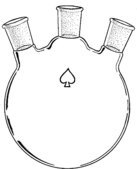 Ace three-neck round-bottom flasks vertical, capacity 1,000&#160;mL, center joint: ST/NS 29/42, side Joints: ST/NS 24/40 (2)