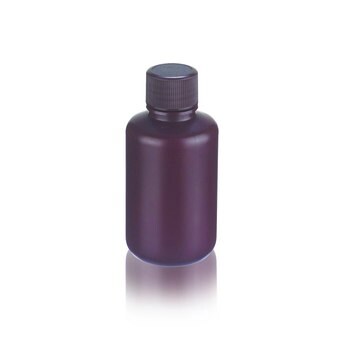 Wheaton&#174; Leak Resistant Bottle capacity 125&#160;mL, high-density polyethylene bottle, amber bottle, narrow-mouth bottle, bottle diam. × H 50&#160;mm × 101&#160;mm, 24-410