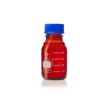 DURAN&#174; graduated amber laboratory bottle with cap, round amber glass bottle, bottle capacity (250&#160;mL), non-sterile