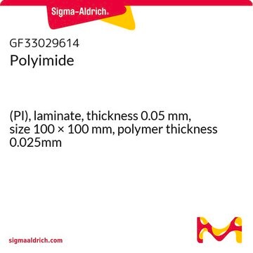 Polyimide (PI), laminate, thickness 0.05&#160;mm, size 100 × 100&#160;mm, polymer thickness 0.025mm