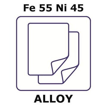 Iron-Nickel alloy, Fe55Ni45 foil, 150 x 150mm, 0.1mm thickness