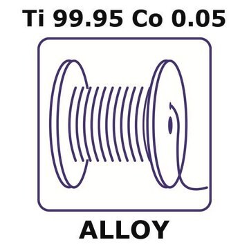 Titanium/Cobalt wire, Ti 99.95%/Co 0.05%, 0.25&#160;mm diameter, length 0.5 m, temper as drawn