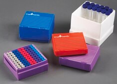 TrueNorth&#174; Flatpack PP Freezer Boxes Holds 25 x 5 mL tubes, blue, pk of 10