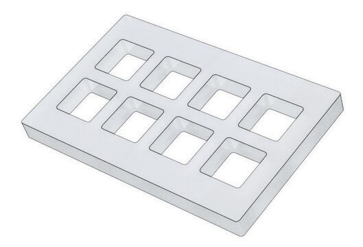 Grace Bio-Labs FlexWell&#8482; removable incubation chambers L × W × thickness 6.5&#160;mm × 6.5&#160;mm × 3.2&#160;mm, clear silicone, adhesive one side, wells, 8