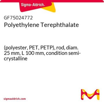 Polyethylene Terephthalate (polyester, PET, PETP), rod, diam. 25&#160;mm, L 100&#160;mm, condition semi-crystalline