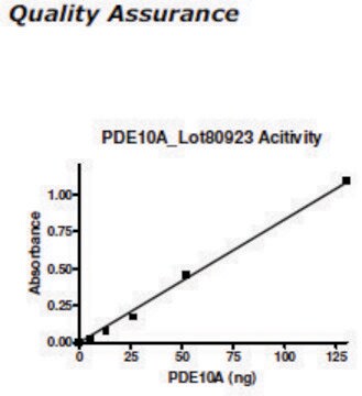 PDE10A1 Active human recombinant, expressed in baculovirus infected insect cells, &#8805;60% (SDS-PAGE)