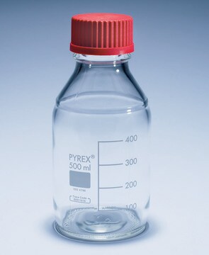 Pyrex&#174; Media-Lab Bottles, with high temperature cap and pouring ring, with printed trace code capacity 250&#160;mL