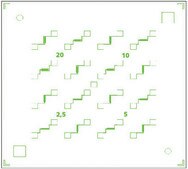 Back-gated OFET Interdigitated Substrate Au source/drain, 230 nm SiO2 gate-insulator, varied W/L from 500 to 4000, 16 transistors per chip, chips (diced)