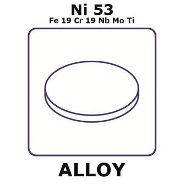 Inconel&#174; alloy 718 - heat resisting alloy, Ni53Fe19Cr19NbMoTi foil, 6mm disks, 0.5mm thickness, annealed