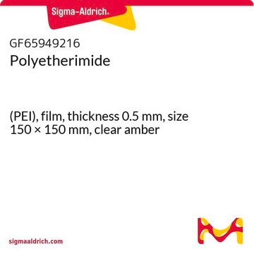 Polyetherimide (PEI), film, thickness 0.5&#160;mm, size 150 × 150&#160;mm, clear amber