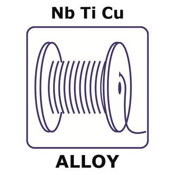 Superconducting composite wire alloy, NbTi+Cu 5m wire, 0.4mm diameter, copper/superconductor ratio 1.35:1 by volume