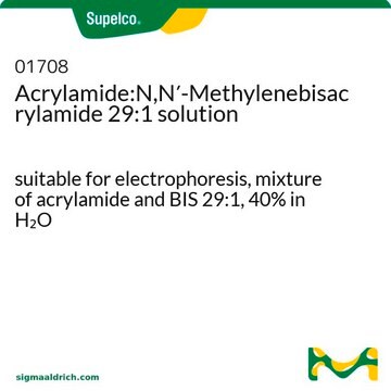 Acrylamide:N,N&#8242;-Methylenebisacrylamide 29:1 solution suitable for electrophoresis, mixture of acrylamide and BIS 29:1, 40% in H2O