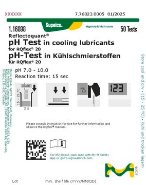 pH Test in cooling lubricants reflectometric, pH range 7.0-10.0