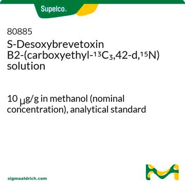 S-Desoxybrevetoxin B2-(carboxyethyl-13C3,42-d,15N) solution 10&#160;&#956;g/g in methanol (nominal concentration), analytical standard