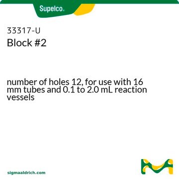 Block #2 number of holes 12, for use with 16 mm tubes and 0.1 to 2.0 mL reaction vessels