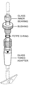 Ace Trubore&#174; 3-piece glass stirrer bearing joint: ST/NS 29/42, fits shaft o.d., 10&#160;mm