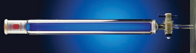 Synthware&#8482; chromatography column with PTFE stopcock and coarse fritted disc top joint: ST/NS 24/40, I.D. × L 40.0&#160;mm × 254&#160;mm