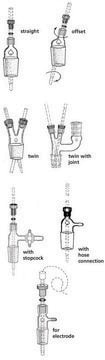 Ace-Thred&#8482; Thermometer/Tubing Adapter Straight, joint: ST/NS 19/22, thread I.D. 7.0&#160;mm