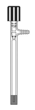 Ace sparger with hose barb stopcock size 0-5&#160;mm, L × O.D. 575&#160;mm × 14&#160;mm, porosity 145-174&#160;&#956;m