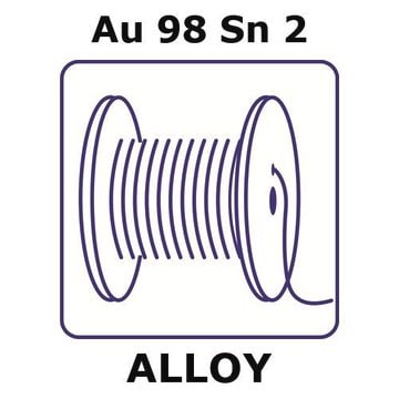 Gold-tin alloy, Au98Sn2 0.2m wire, 0.5mm diameter