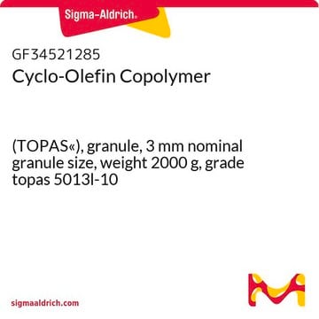 Cyclo-Olefin Copolymer (TOPAS«), granule, 3&#160;mm nominal granule size, weight 2000&#160;g, grade topas 5013l-10