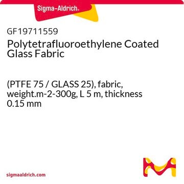 Polytetrafluoroethylene Coated Glass Fabric (PTFE 75 / GLASS 25), fabric, weight.m-2-300g, L 5&#160;m, thickness 0.15&#160;mm