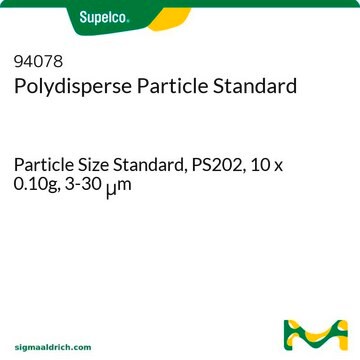 Polydisperse Particle Standard Particle Size Standard, PS202, 10 x 0.10g, 3-30&#160;&#956;m