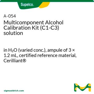 Multicomponent Alcohol Calibration Kit (C1-C3) solution in H2O (varied conc.), ampule of 3 × 1.2&#160;mL, certified reference material, Cerilliant&#174;