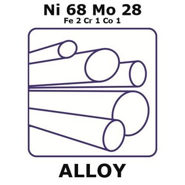 Hastelloy&#174; B-2 alloy, Ni68Mo28Fe2Cr1Co1 50mm rod, 16mm diameter, annealed