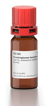 Phosphoglucose Isomerase from baker’s yeast (S.&#160;cerevisiae) Type III, ammonium sulfate suspension, &#8805;400&#160;units/mg protein (biuret)