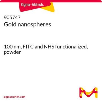 Gold nanospheres 100 nm, FITC and NHS functionalized, powder