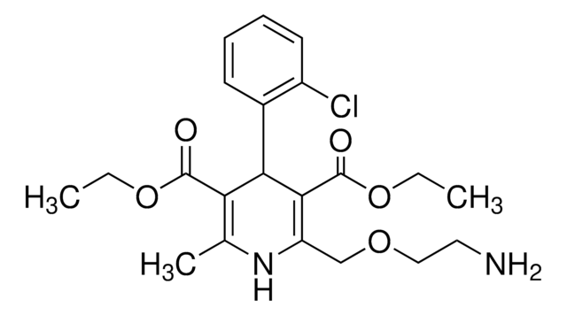 Diethyl 2-[(2-aminoethoxy)methyl]-4-(2-chlorophenyl)-6-methyl-1,4-dihydropyridine-3,5-dicarboxylate certified reference material, TraceCERT&#174;, Manufactured by: Sigma-Aldrich Production GmbH, Switzerland