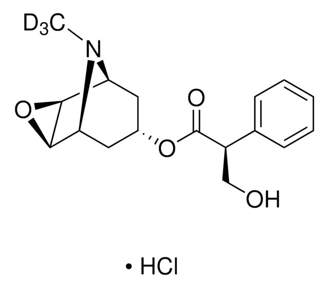 (-)-Scopolamine-D3 hydrochloride solution 100&#160;&#956;g/mL in acetonitrile: water (9:1) (as free base), certified reference material, ampule of 1&#160;mL, Cerilliant&#174;