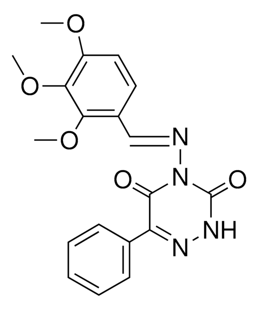 6-PHENYL-4-(3,4,5-TRIMETHOXYBENZYLIDENEAMINO)-1,2,4-TRIAZINE-3,5(2H,4H)-DIONE AldrichCPR