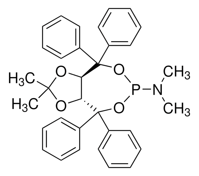 (3aR,8aR)-(&#8722;)-(2,2-Dimethyl-4,4,8,8-tetraphenyl-tetrahydro-[1,3]dioxolo[4,5-e][1,3,2]dioxaphosphepin-6-yl)dimethylamine 96%