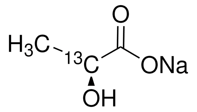 Sodium L-lactate-2-13C solution endotoxin tested, 45-55&#160;% (w/w) in H2O, &#8805;99% 13C, &#8805;98% (CP), &#8805;98% (Chiral Purity, HPLC)