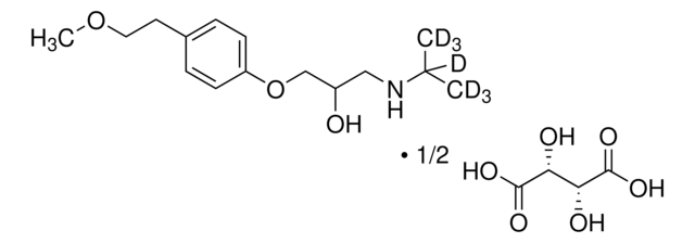 Metoprolol-D7 tartrate solution 100&#160;&#956;g/mL in methanol (as free base), certified reference material, ampule of 1&#160;mL, Cerilliant&#174;