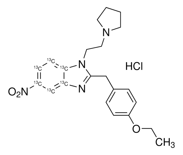 N-Pyrrolidino etonitazene-13C6 hydrochloride solution 100&#160;&#956;g/mL in methanol (as free base), certified reference material, ampule of 1&#160;mL, Cerilliant&#174;