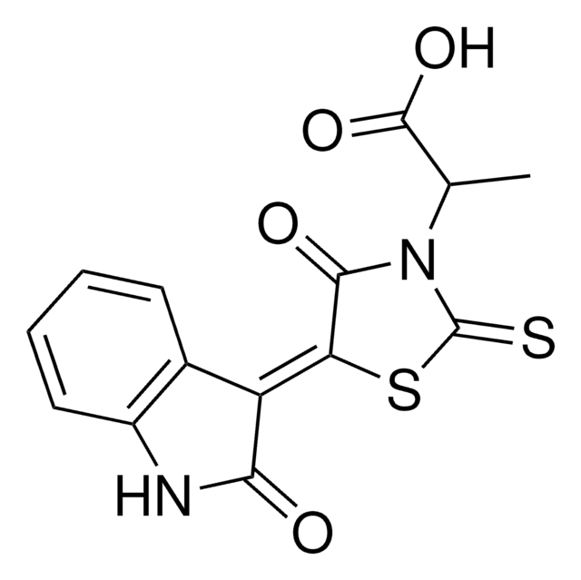 2-[(5Z)-4-OXO-5-(2-OXO-1,2-DIHYDRO-3H-INDOL-3-YLIDENE)-2-THIOXO-1,3-THIAZOLIDIN-3-YL]PROPANOIC ACID AldrichCPR