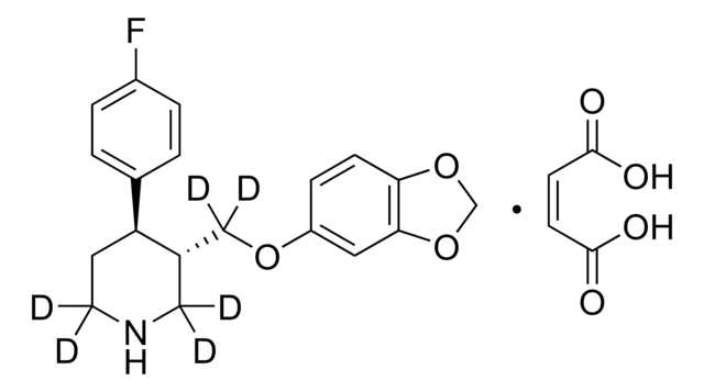 Paroxetine-D6 maleate solution 100&#160;&#956;g/mL in methanol (as free base), ampule of 1&#160;mL, certified reference material, Cerilliant&#174;