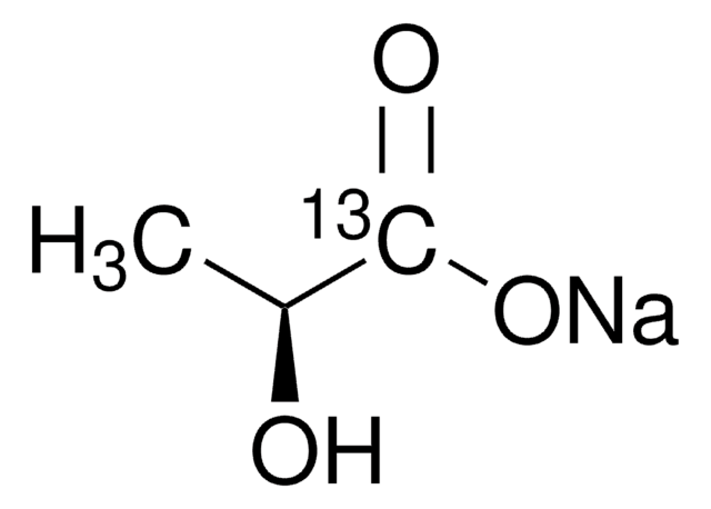 Sodium L-lactate-1-13C solution 45-55&#160;% (w/w) in H2O, &#8805;99 atom % 13C, &#8805;98% (CP)