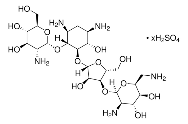 Paromomycin sulfate salt powder, BioReagent, suitable for cell culture, potency: &#8805;675&#160;&#956;g per mg