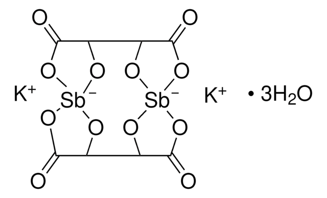 Potassium antimonyl tartrate trihydrate puriss., meets analytical specification of USP, 99.0-103.0%, powder