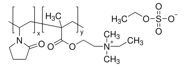 Poly[(2-ethyldimethylammonioethyl methacrylate ethyl sulfate)-co-(1-vinylpyrrolidone)] average Mw &lt;1,000,000 by GPC, 20&#160;wt. % in H2O