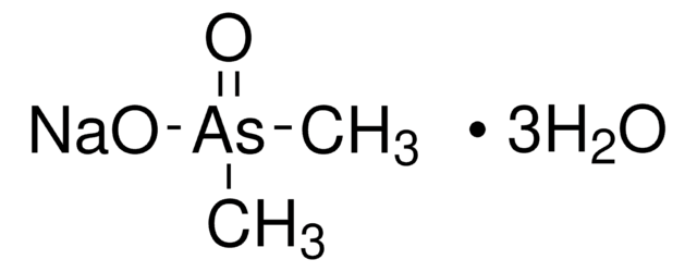 Cacodylic Acid, Sodium Salt, Trihydrate Electron microscopy grade. A carcinogen that also acts as a nephrotoxin. Major metabolite of inorganic arsenics.