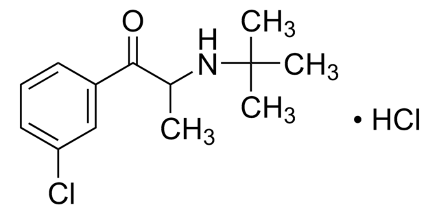 Bupropion hydrochloride solution 1.0&#160;mg/mL in methanol (as free base), ampule of 1&#160;mL, certified reference material, Cerilliant&#174;