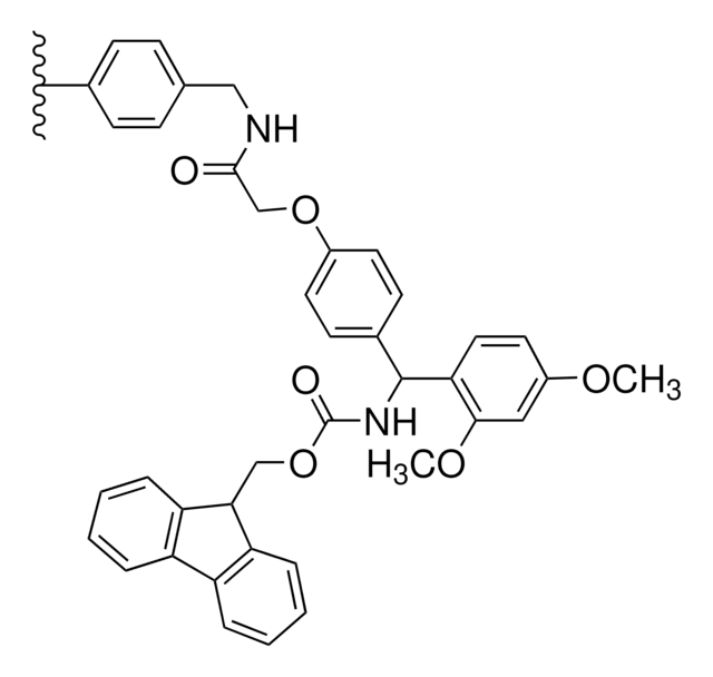 Rink amide (aminomethyl)polystyrene extent of labeling: ~1.1&#160;mmol/g loading