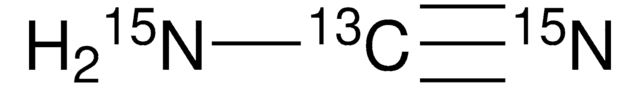 Cyanamide-13C,15N2 99 atom % 13C, 98 atom % 15N, 50&#160;wt. % in H2O, pH 4-4.5 (&#160;wt. % oxygen in phosphoric acid)