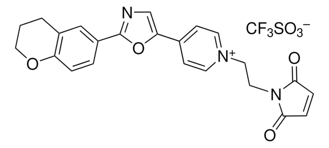 1-[2-(Maleimido)ethyl]-4-[2-(3,4-dihydro-2H-1-benzopyran-6-yl)-5-oxazolyl]pyridinium triflate suitable for fluorescence, BioReagent, &#8805;90% (HPCE)